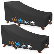 Capa de espreguiçadeira ao ar livre Zettum Waterproof, pacote com 2 Capa de espreguiçadeira ao ar livre Zettum Waterproof, pacote com 2