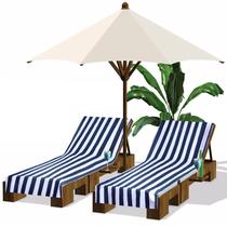 Capa de espreguiçadeira de piscina Fumete, 2 pacotes de microfibra de 30x85cm Capa de espreguiçadeira de piscina Fumete, 2 pacotes de microfibra de 30x85cm