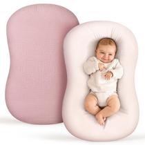 Capa de espreguiçadeira para bebês Termichy Muslin 86 x 53 cm, pacote com 2 unidades, rosa