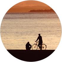 Capa de estepe ciclista por do sol Capa de estepe ciclista por do sol