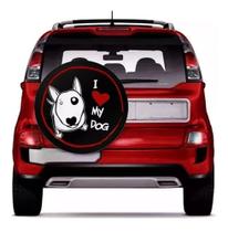 Capa De Estepe Pneu Spin I Love My Dog Emborrachado Capa De Estepe Pneu Spin I Love My Dog Emborrachado