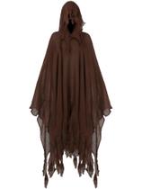 Capa de fantasia Fourluoo Halloween com capuz marrom M