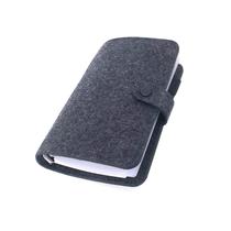Capa de feltro Binder Zelten A6/A5 de 6 furos com 80 folhas e bolso