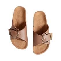 Capa de fivela de cor sólida simples feminina para usar chinelos retos de salto plano