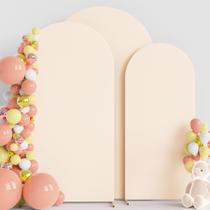 Capa de fundo Wedding Arch Wokceer, conjunto de 3 elastanos, bege Capa de fundo Wedding Arch Wokceer, conjunto de 3 elastanos, bege