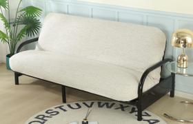 Capa de futon OctoRose em tamanho real, linho, bege, estofamento grosso