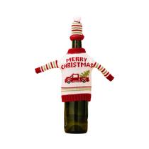 Capa De Garrafa De Vinho De Natal Vermelha Com Boneco De Neve Em Tricô Estilo Desenho Animado - Capa De Garrafa De Vinho De Natal Vermelha Com Boneco De Neve Em Tricô Estilo Desenho Animado -