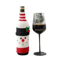 Capa De Garrafa De Vinho Tinto Em Lã Tricotada, Ornamento De Natal, Decoração De Mesa Para Casa,
