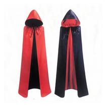 Capa De Halloween De Cetim 1,40m Adulto Assustador Dracula Capa De Halloween De Cetim 1,40m Adulto Assustador Dracula