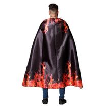 Capa de Halloween Longa Bruxo de Fogo Adulto Unissex Capa de Halloween Longa Bruxo de Fogo Adulto Unissex