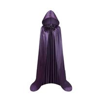Capa De Halloween Unissex Preta Com Capuz, Longa, Estilo Bruxa, Macia, Acessório De Fantasia Para Capa De Halloween Unissex Preta Com Capuz, Longa, Estilo Bruxa, Macia, Acessório De Fantasia Para