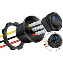Capa De Interruptor Rocker Iluminado 20mm 12V LED on off Para Carro Caminhão Carrinho De Golfe Azul