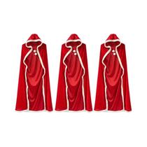 Capa De Inverno Com Capuz De Sherpa Vermelha Para Meninas, Com Acabamento Branco, Fantasia De Natal, Capa De Inverno Com Capuz De Sherpa Vermelha Para Meninas, Com Acabamento Branco, Fantasia De Natal,