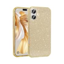 Capa De iPhone Com Glitter Dourado Para 16 pro Max 15 plus 14 13 Mini 12 11 X XS XR SE 2022 2020 7 8 Capa De iPhone Com Glitter Dourado Para 16 pro Max 15 plus 14 13 Mini 12 11 X XS XR SE 2022 2020 7 8