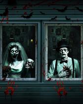 Capa de janela de Halloween YUSPENYE Newlyweds Ghost 80x120 cm