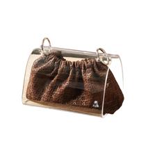 Capa de lenços: bolsa texturizada marrom em acrílico de estilo francês Capa de lenços: bolsa texturizada marrom em acrílico de estilo francês