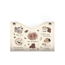 Capa de lenços Cute Dog Afternoon Tea, couro PU