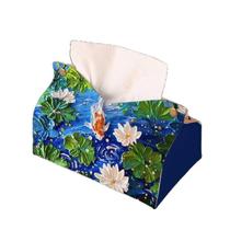 Capa de lenços de couro floral de luxo com design Koi Lotus