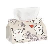 Capa de lenços de couro PU com design fofo de cachorro de desenho animado