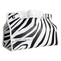 Capa de lenços de papel em couro de PVC com estampa Zebra 23x10,5x15cm Capa de lenços de papel em couro de PVC com estampa Zebra 23x10,5x15cm