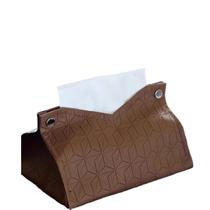 Capa de lenços de papel moderna em couro PU nórdico com botões de pressão Capa de lenços de papel moderna em couro PU nórdico com botões de pressão