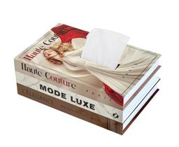 Capa de lenços de papel Senea Kay Decorative Faux Book Khaki Red Capa de lenços de papel Senea Kay Decorative Faux Book Khaki Red