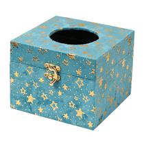 Capa de lenços de papel vintage com padrão de estrela, flanela e madeira Capa de lenços de papel vintage com padrão de estrela, flanela e madeira