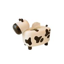 Capa de lenços de plástico ABS com design fofo de vaca 18,5 x 12 x 13 cm