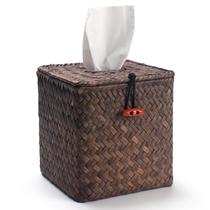 Capa de lenços DECRAFTS Seagrass Square Coffee 14x14x14cm Capa de lenços DECRAFTS Seagrass Square Coffee 14x14x14cm
