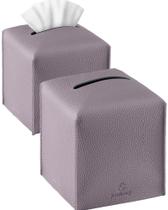 Capa de lenços Jeethemy Square PU Leather Double PU Purple