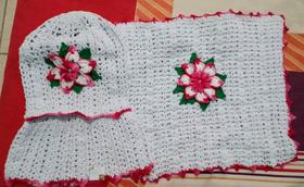 Capa de Liquidificador e Toalha da Fogão de Crochê Capa de Liquidificador e Toalha da Fogão de Crochê