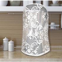 Capa de Liquidificador Renda Branco Antipoeira Decorativa