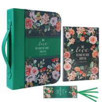 Capa de livro, conjunto de estojos bíblicos Faithful Hers com caderno e marcador