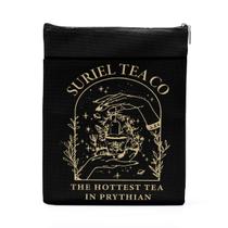 Capa de livro QINGTAI, manga de linho, organizador com zíper, 29x22 cm