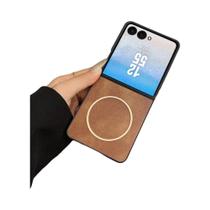 Capa De Luxo Em Couro Fosco Magnético Para Samsung Galaxy Z Flip 7 6 5 FE, Compatível Com Magsafe