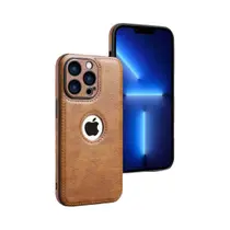 Capa De Luxo Em Couro PU Para Apple iPhone 17 pro Max 11 12 13 14 15 16 plus Com Logotipo Visível