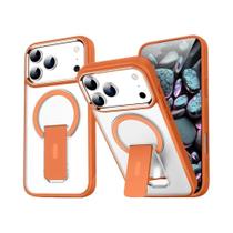 Capa De Luxo Fosca Magsafe Para iPhone 17 pro Max Com Carregamento Sem Fio E Suporte Dobrável