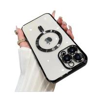 Capa De Luxo Magsafe Com Revestimento Para iPhone pro Max 17 16 15 14 13 12 11 Com Protetor De Lente