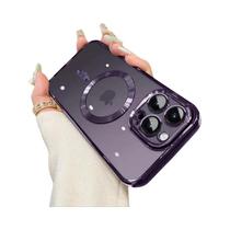 Capa De Luxo Magsafe Com Revestimento Para iPhone pro Max 17 16 15 14 13 12 11 Com Protetor De Lente