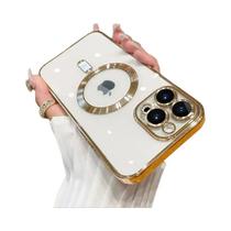 Capa De Luxo Magsafe Com Revestimento Para iPhone pro Max 17 16 15 14 13 12 11 Com Protetor De Lente