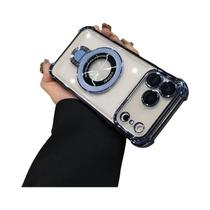 Capa De Luxo Transparente Com Suporte E Anel Antiderrapante HD Para iPhone 17 pro Max