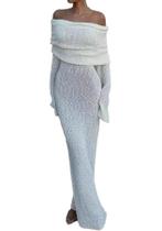 Capa de maiô LETSVDO, malha de crochê, roupa de banho feminina