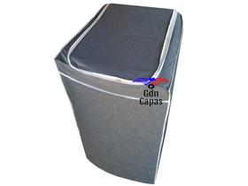 Capa De Máquina Lavar Eletrolux 12 -13 - 15kgs Turbo C/ziper cor cinza