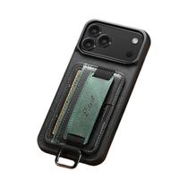 Capa De material sintético Para iPhone Com Alça De Pulso, Fivela E Suporte Para Cartões Para 17 pro Max Capa De material sintético Para iPhone Com Alça De Pulso, Fivela E Suporte Para Cartões Para 17 pro Max