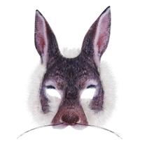 Capa de meia face para festa de Halloween com máscara simulada de coelho