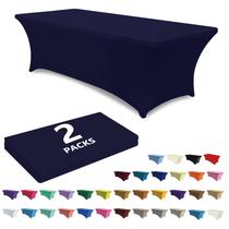 Capa de mesa ABCCANOPY Navy Blue Spandex 4 pés, pacote com 2