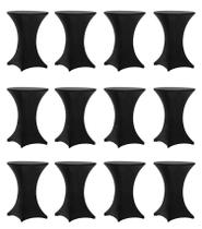 Capa de mesa de coquetel Tina's Highboy Spandex 32x43cm preta x12 Capa de mesa de coquetel Tina's Highboy Spandex 32x43cm preta x12