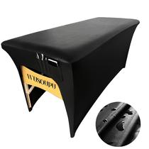 Capa de mesa de massagem WUSOUPU, limpável em couro PU, preta, 6 pés