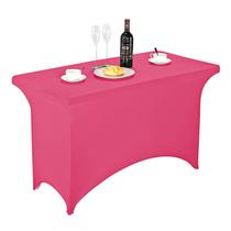 Capa de mesa FORLIFE Spandex 4 pés retangular rosa choque