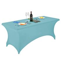 Capa de mesa FORLIFE Spandex Aqua de 6 pés para mesa retangular